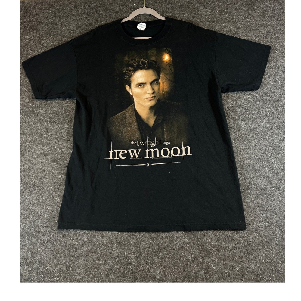 Twilight Saga New Moon Edward Cullen T Shirt Mens XL Black Movie Graphic Tee